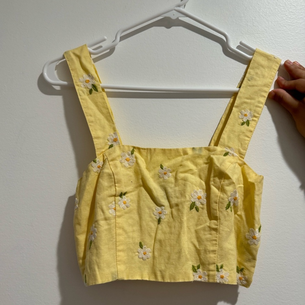 Yellow crop top